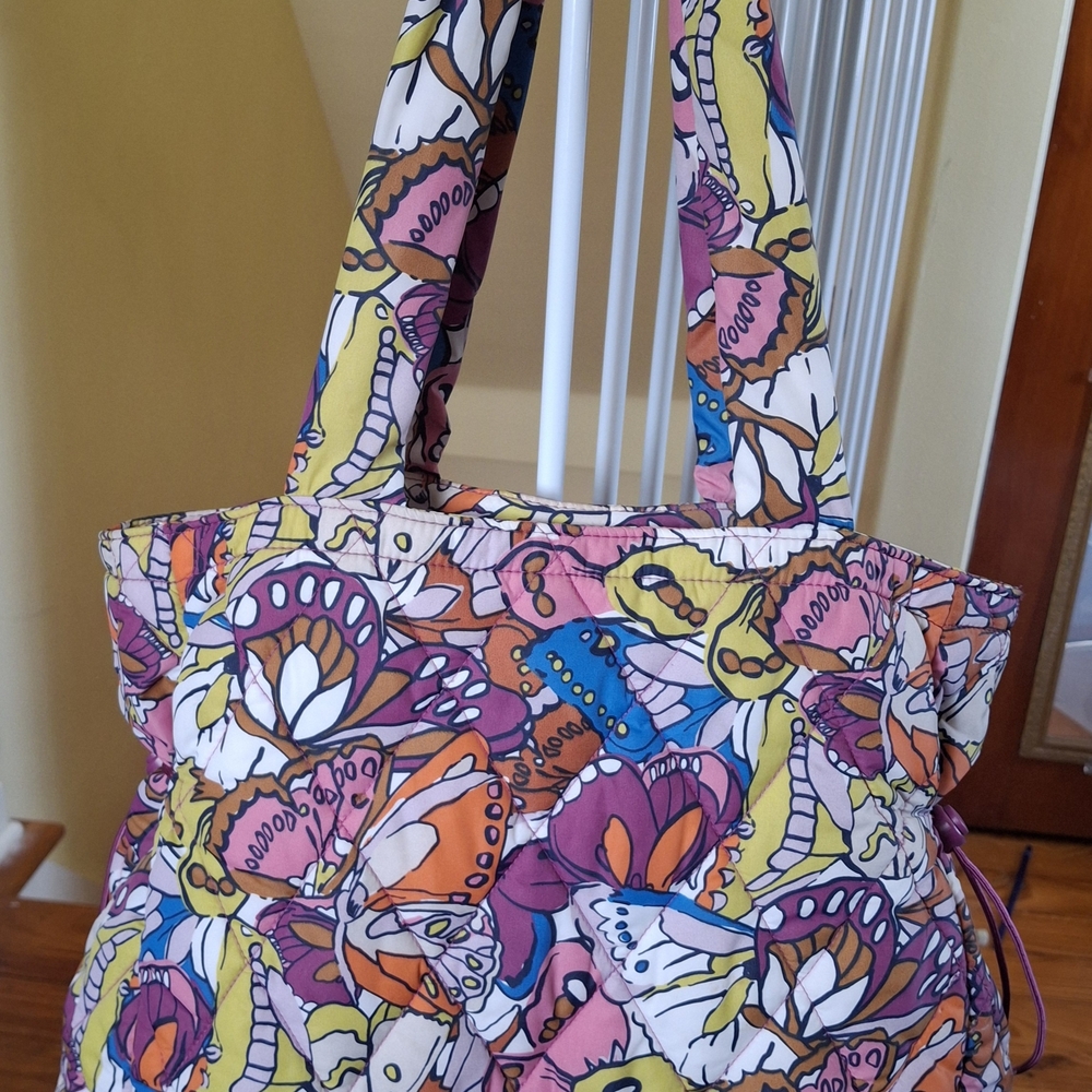 Vera Bradley Colorful Butterfly Print Tote Bag